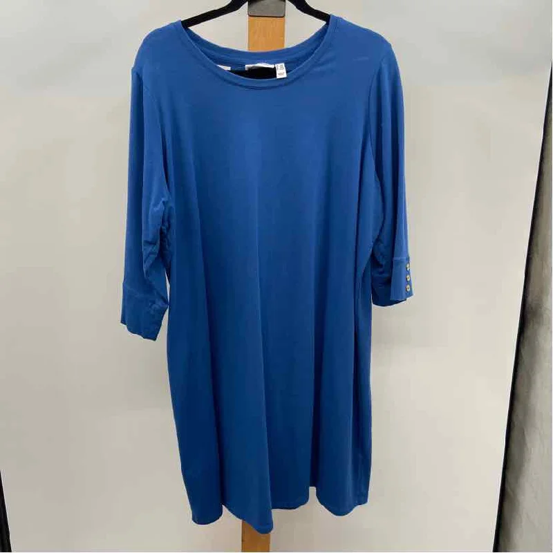 d & co Women's Size 1XP Blue Solid Dress