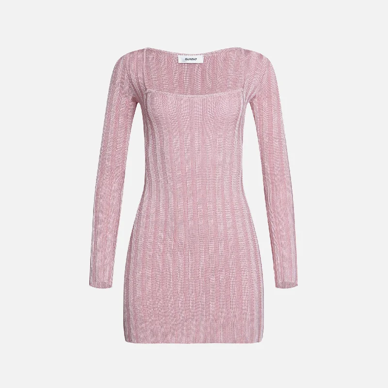 GUIZIO Slinky Rib Mini Dress - Cotton Candy