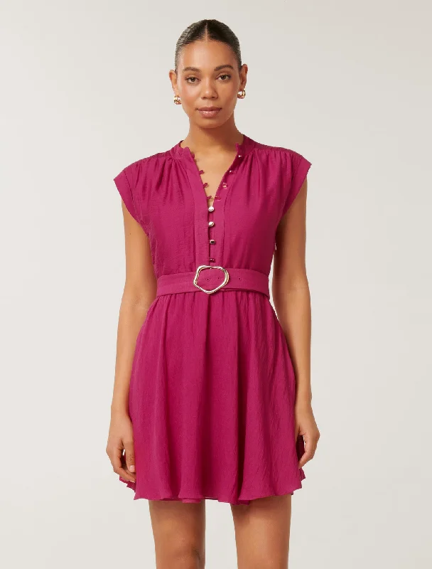 Lucille Textured Belted Mini Dress