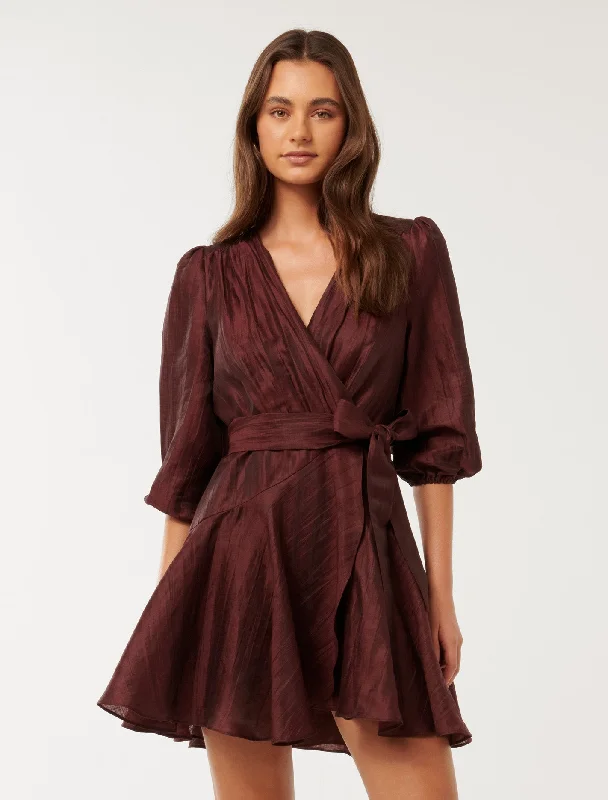 Matilda Textured Wrap Mini Dress