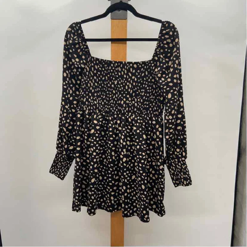 mi ami Women's Size L Black Spotted Dress