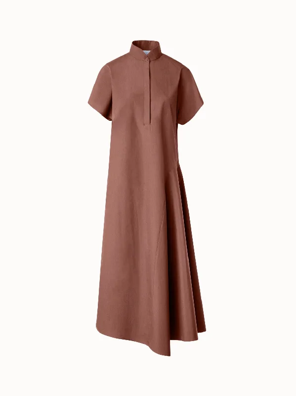 Midi Shirt Dress with Asymmetrical Hem