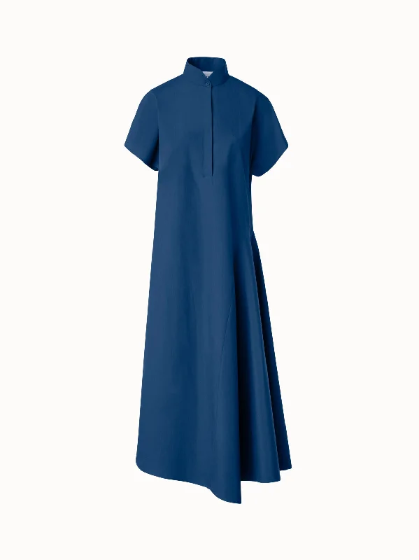 Midi Shirt Dress with Asymmetrical Hem