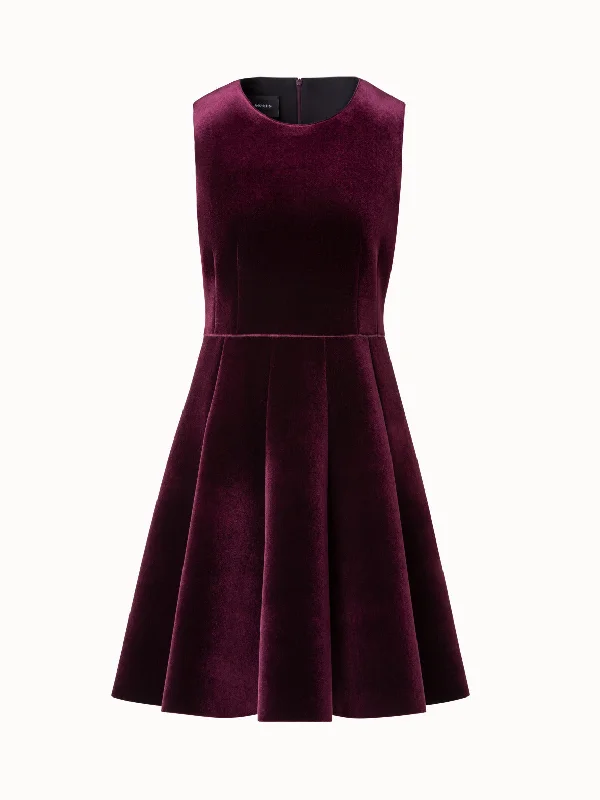 Neoprene Velvet Cocktail Dress in A-Line