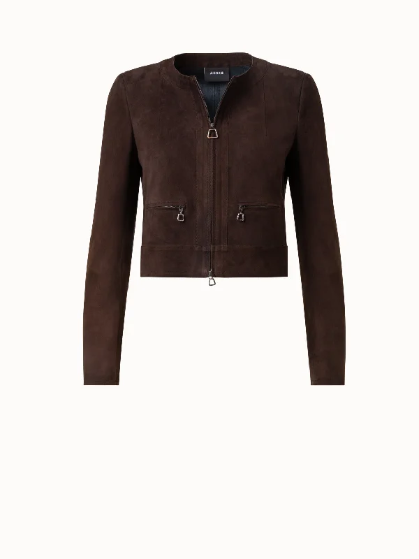 Lambskin Suede Short Jacket