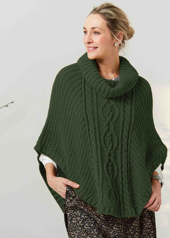 Blanche Cable Knit Poncho