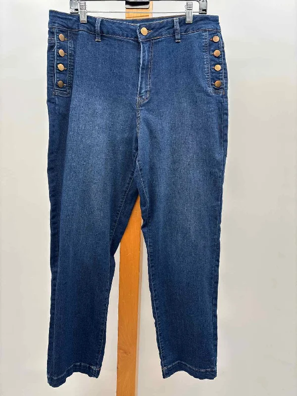 D. Jeans Women's Size 14 Blue Solid Pants