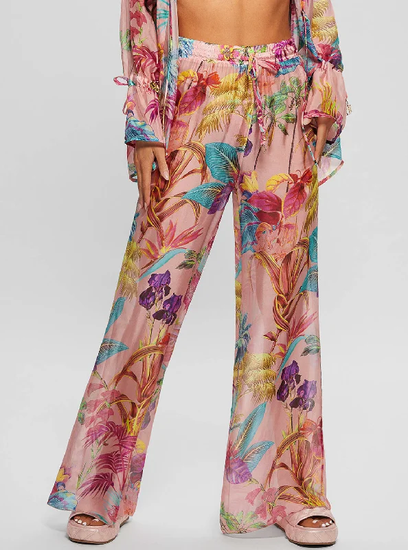 Flower Tropical Print Pants