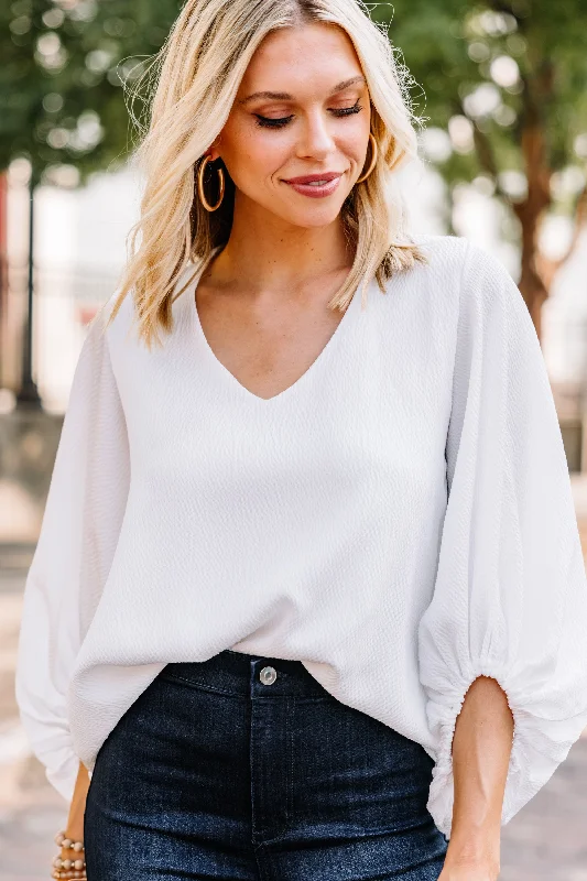 Loud And Clear White Satin Blouse