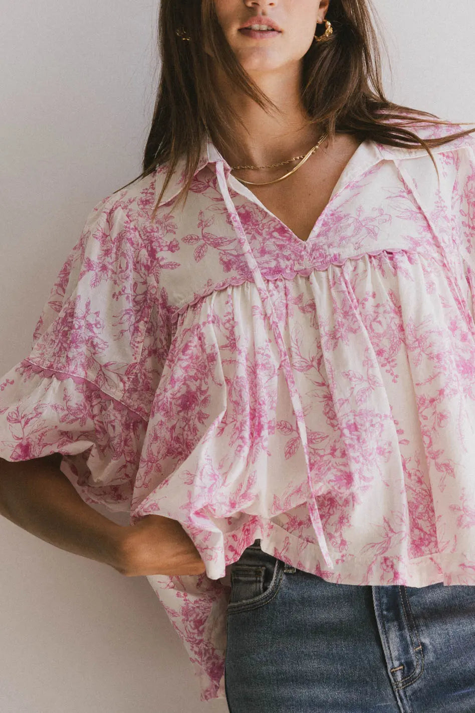 Madison Floral Blouse in Pink