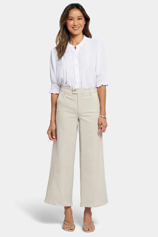 Mona Wide Leg Trouser Ankle Jeans  - Feather