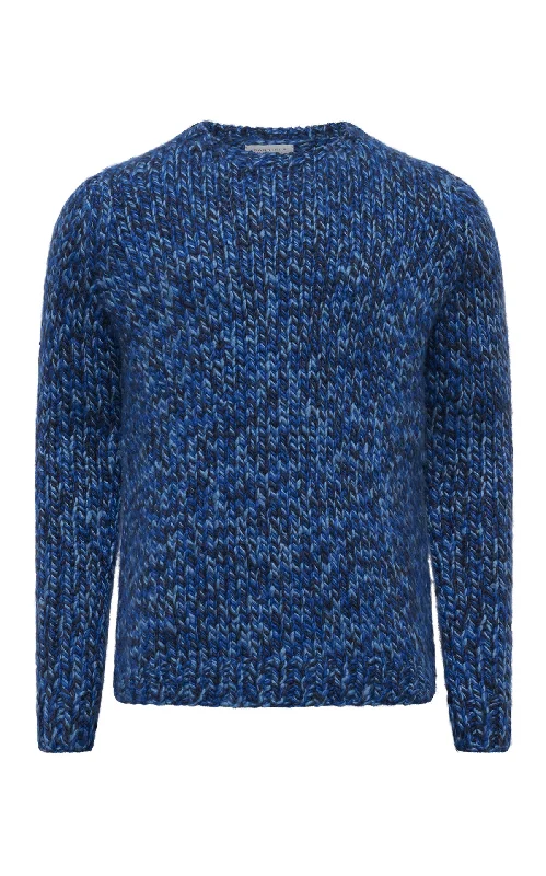 Poros Knit Sweater in Sky, Cobalt & Dark Navy Cashmere