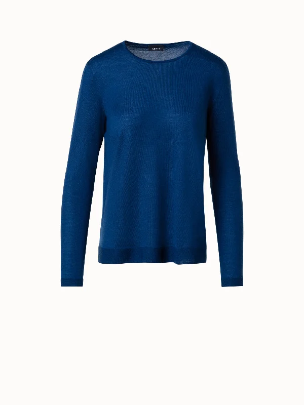 Seamless Cashmere Silk Knit Sweater