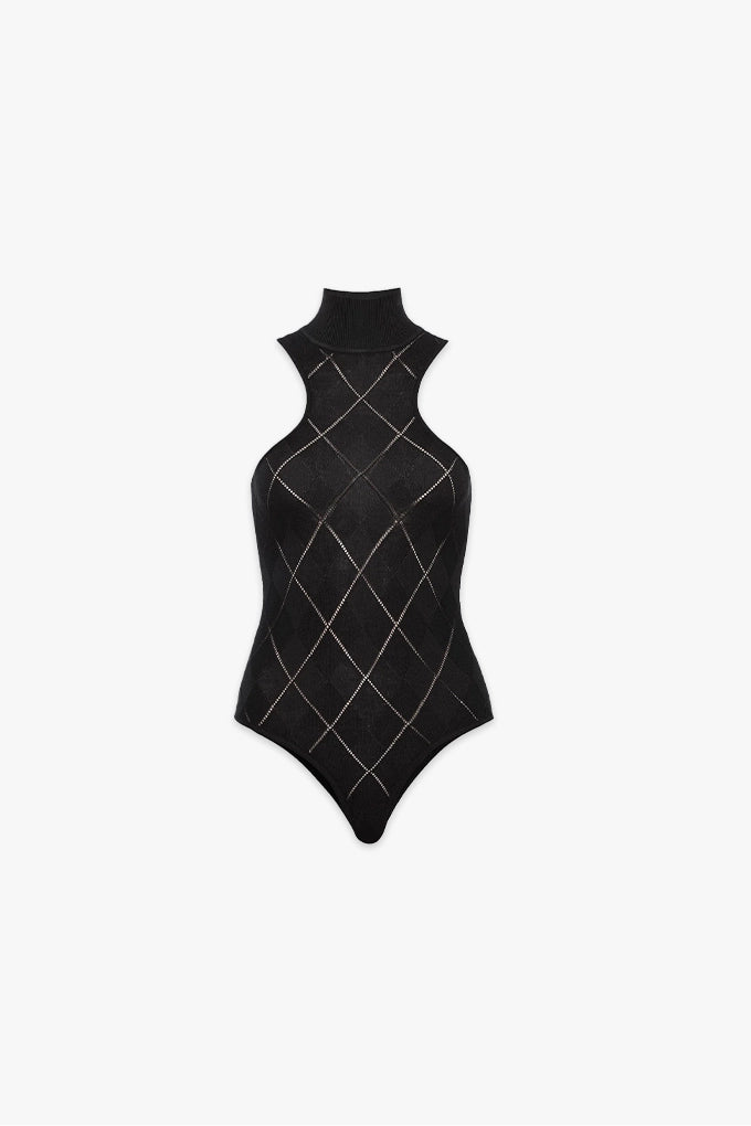 SLEEVELESS KNIT BODYSUIT | BLACK