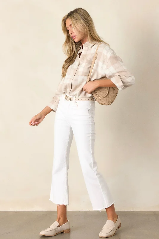 Terrific Timing White Cropped Flare Jeans