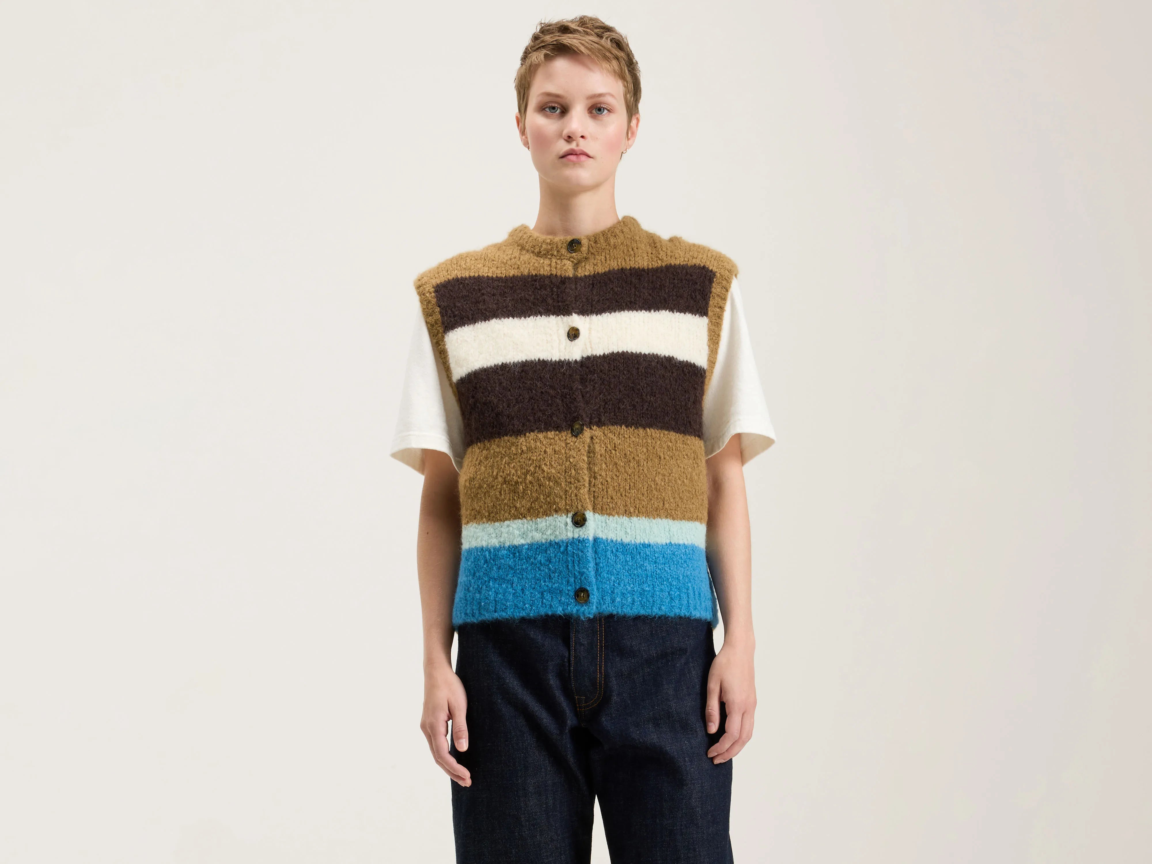 Abogi sleeveless sweater (242 / W / STRIPE A)