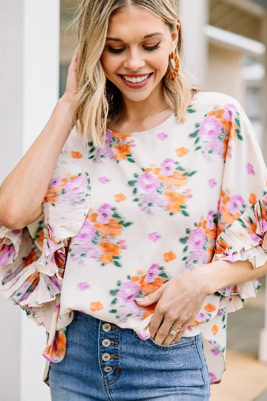 You Name It Lavender Purple Ruffled Blouse