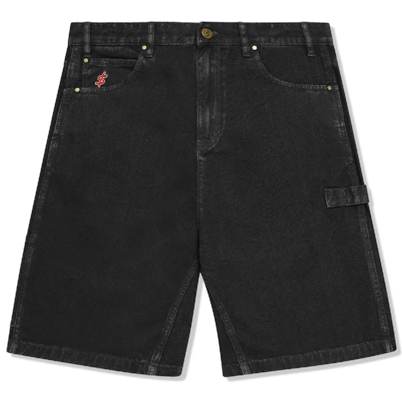 Cash Only - Records Denim Shorts Black