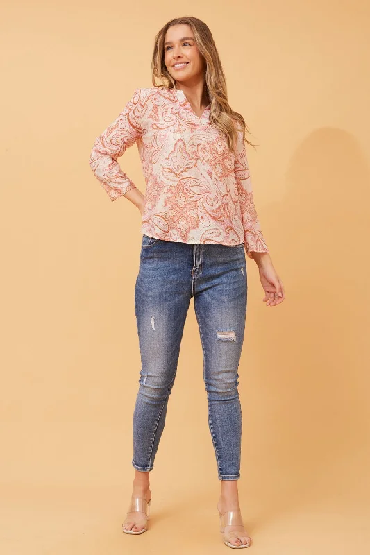 SPICY PAISLEY PRINT TOP