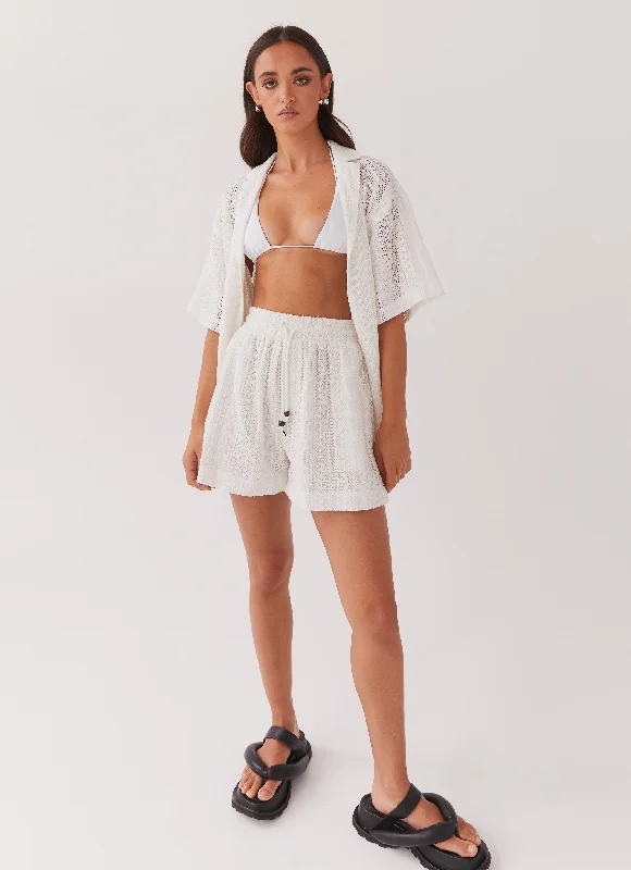 Sun Catcher Knit Shorts - Ivory