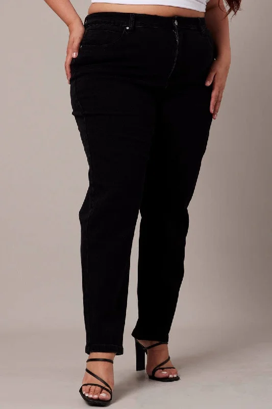 Black Mom Jeans High Rise