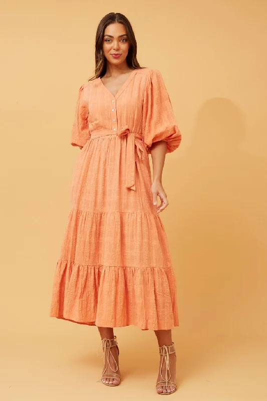 RIANNE TIERED MIDI DRESS