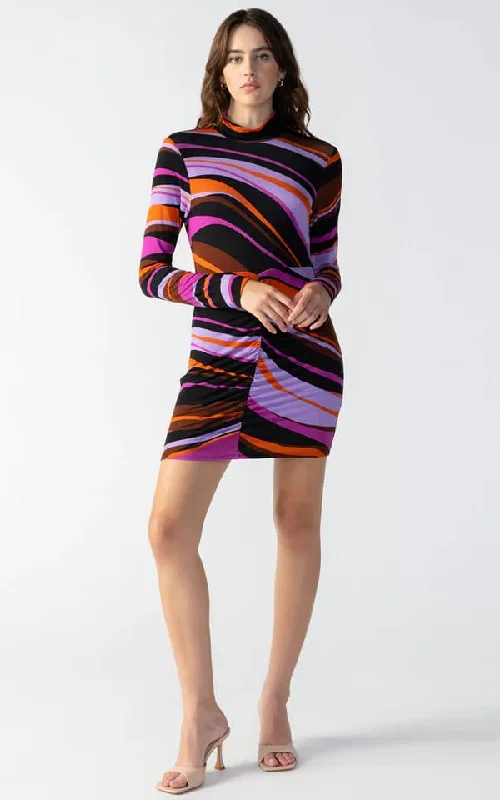 Sanctuary - Shirred Bodycon Abstract Dress