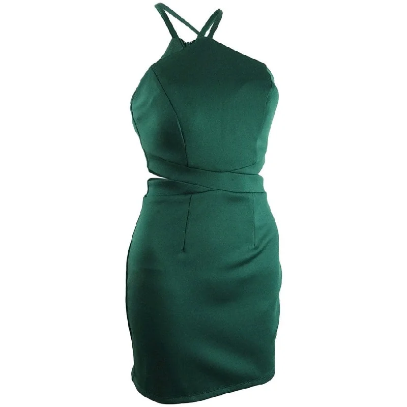 Speechless Junior's Cutout Bodycon Dress Green Size 7