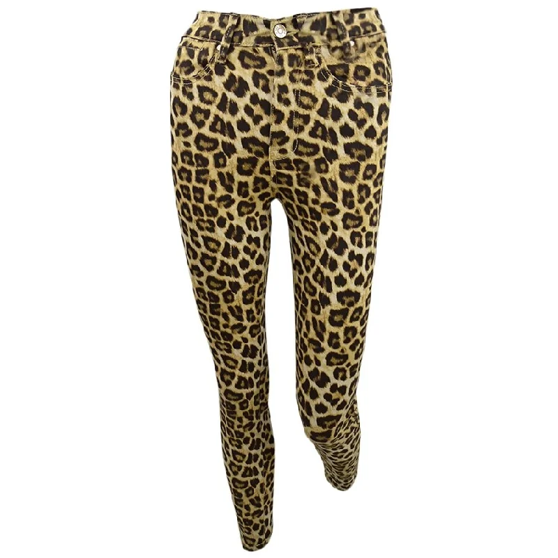 Celebrity Pink Juniors' Cheetah-Print Skinny Ankle Jeans