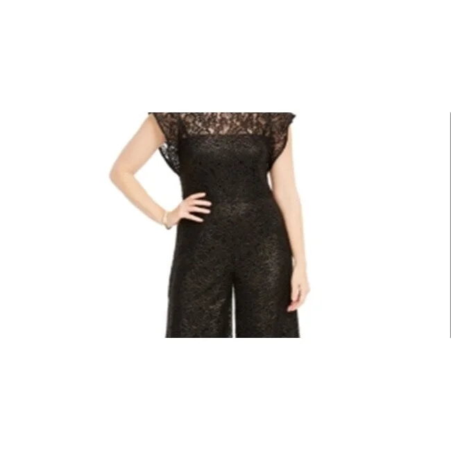 Donna Ricco Women's Wide Leg Lace Jumpsuit Black Size 4