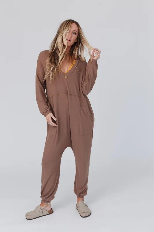 The Perfect Long Sleeve Harem Jumpsuit - Mushroom