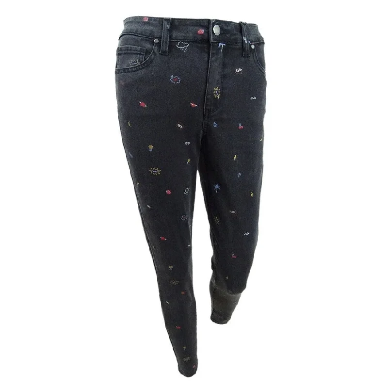 Tinseltown Juniors' Graphic-Print Skinny Jeans